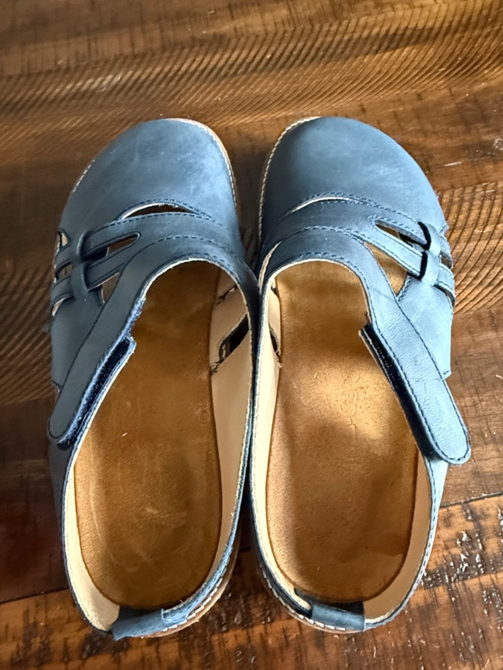 Haflinger Navy Blue Leather Clog Mules - Picture 4 of 8